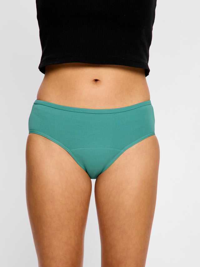 Culotte taille mi-haute basique flux moyen Vert sarcelle