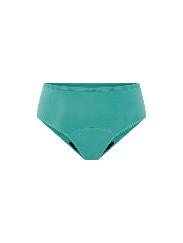 Culotte taille mi-haute basique flux moyen Vert sarcelle
