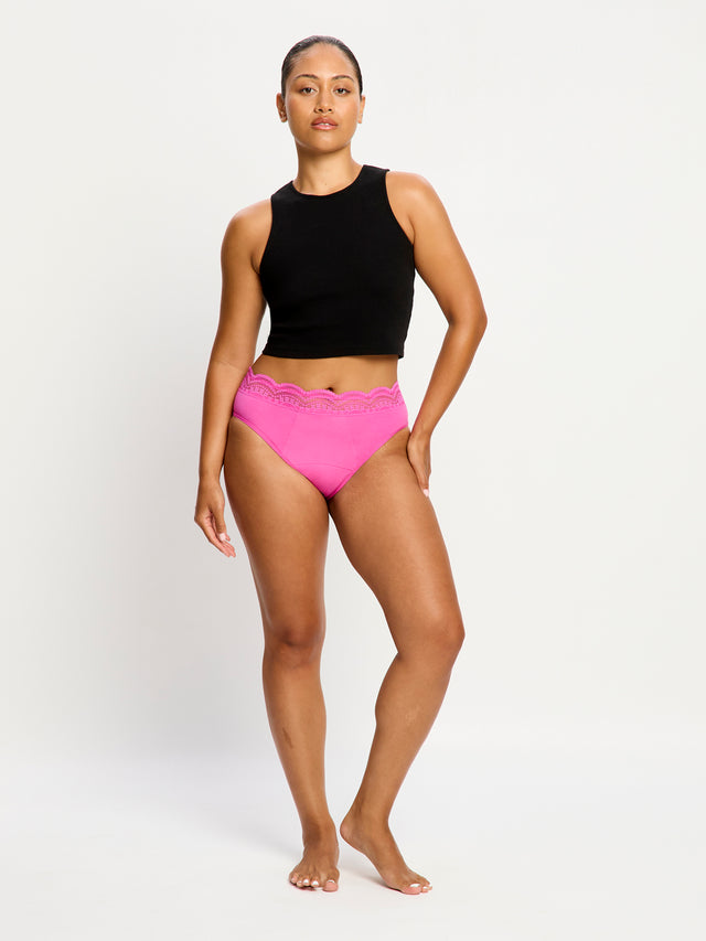 Sensual Hi Waist Bikini Super Electric Fuchsia
