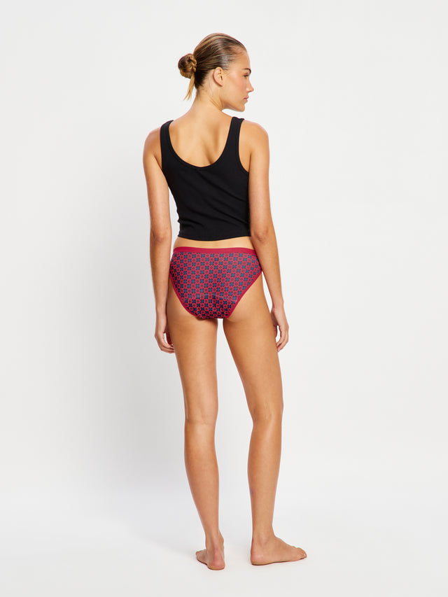 Klassischer Bikini moderate Deckkraft Geo-Fliesen Pink