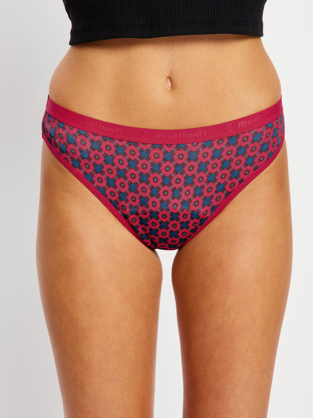 Klassischer Bikini moderate Deckkraft Geo-Fliesen Pink