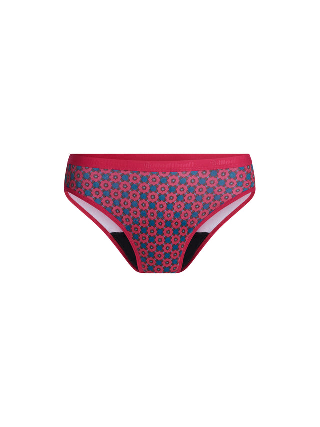 Klassischer Bikini moderate Deckkraft Geo-Fliesen Pink