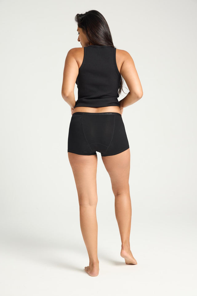 Klassische Boyshort Heavy-Overnight Schwarz