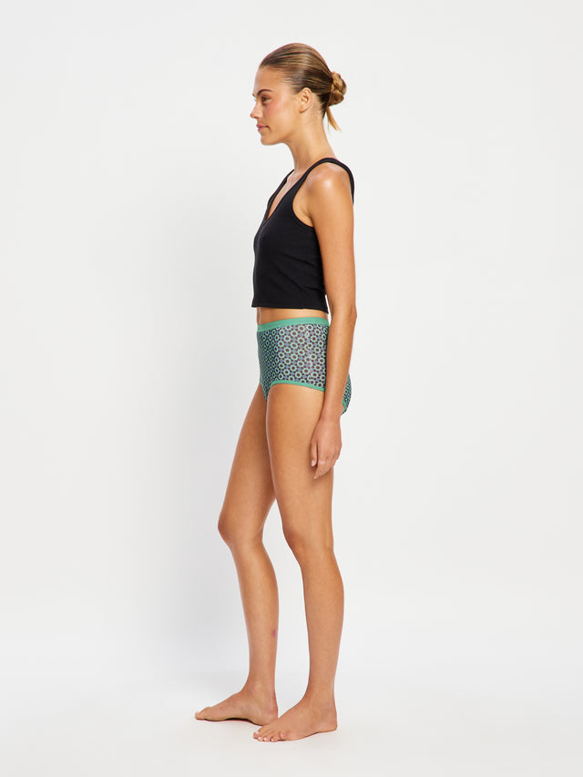 Classic Full Brief Super Geo Tile Green