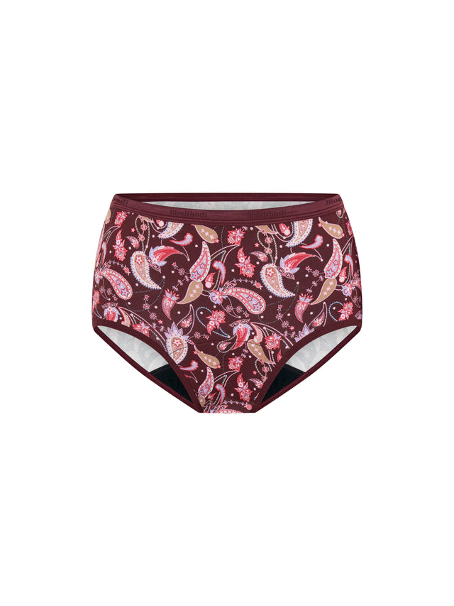 Klassischer Full Brief Moderate Opulent Paisley Red