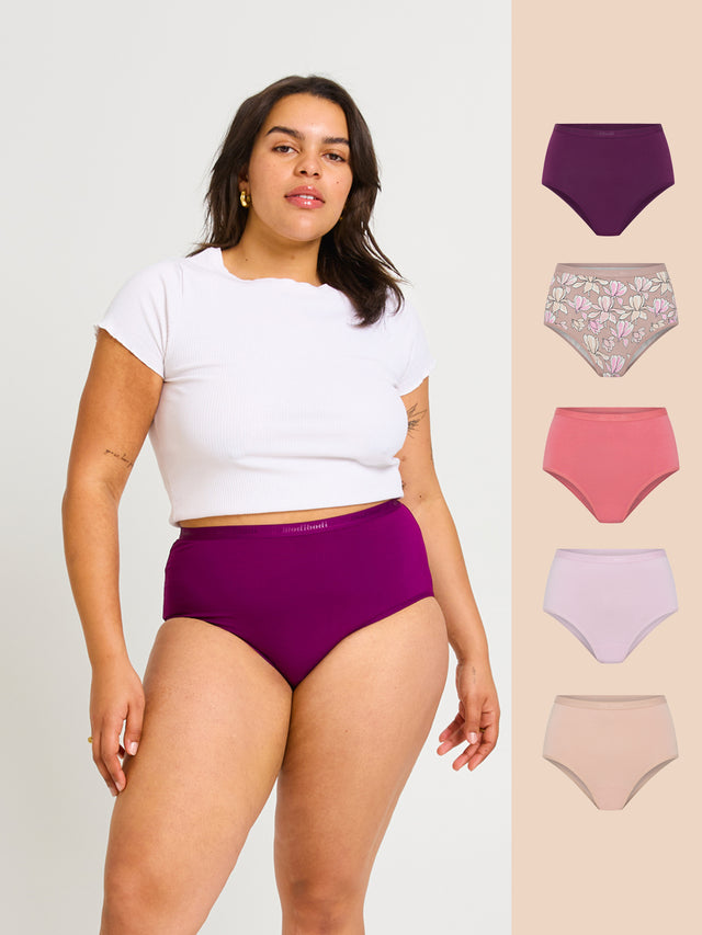 Pack de culottes classiques au quotidien Multicolore rose fleur
