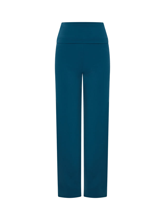 Loungehose mit weitem Bein, Teale Blue