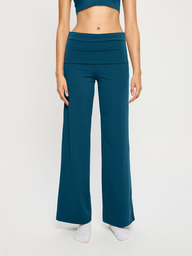 Loungehose mit weitem Bein, Teale Blue