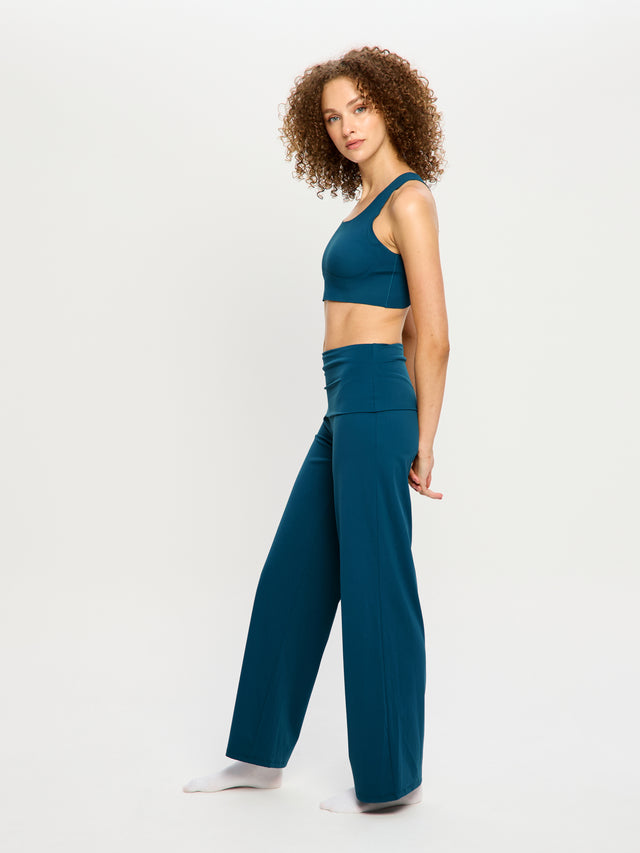 Loungehose mit weitem Bein, Teale Blue