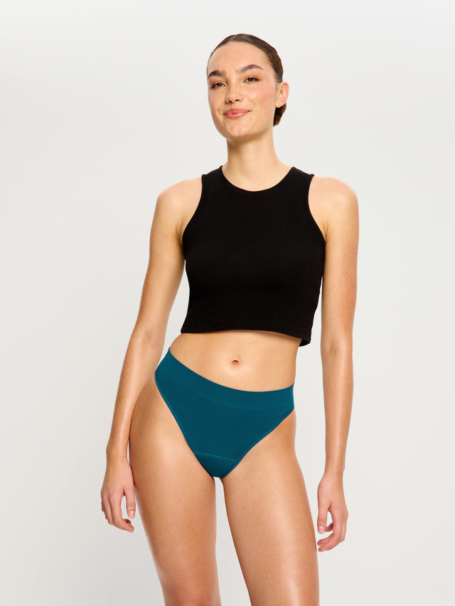 Culotte taille haute Modicomfort cheeky sans coutures flux moyen Bleu sarcelle