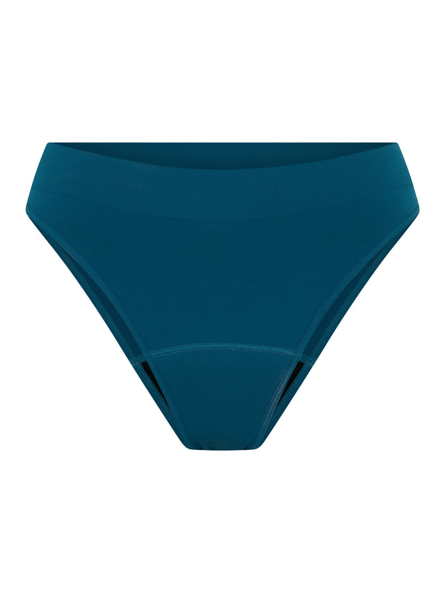 Modicomfort Nahtloser High Waist Cheeky Teele Blau &amp; Tanga Schwarz 2er Pack