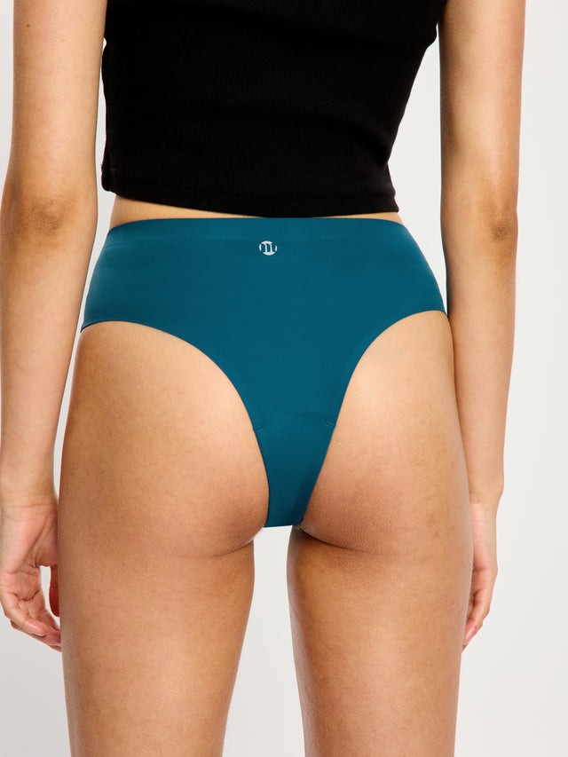 Nahtloser High Waist Cheeky Moderate Teale Blue