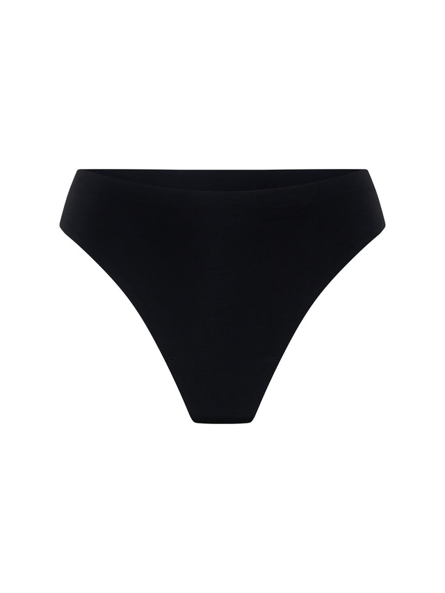 Nahtloser High Waist Tanga Hellschwarz