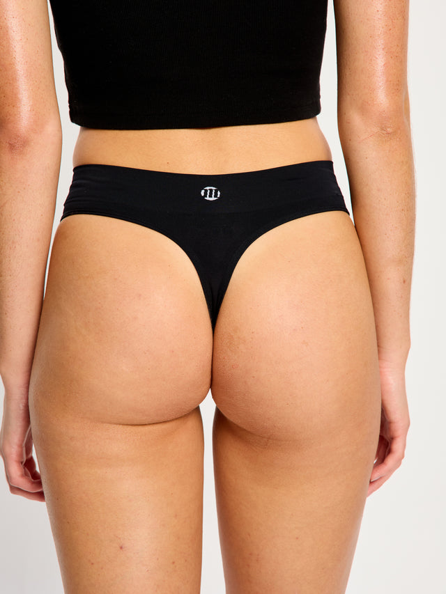String taille haute sans coutures Modicomfort, noir clair