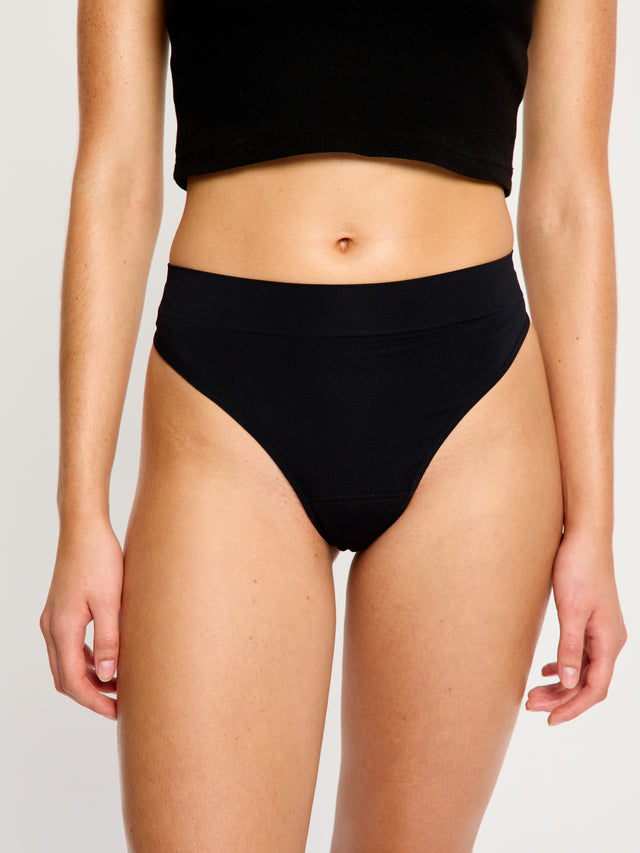 String taille haute sans coutures Modicomfort, noir clair