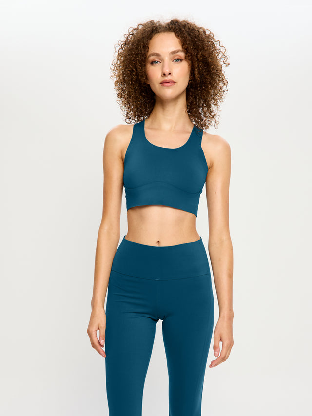 Crop top sculpté dos en Y Bleu sarcelle