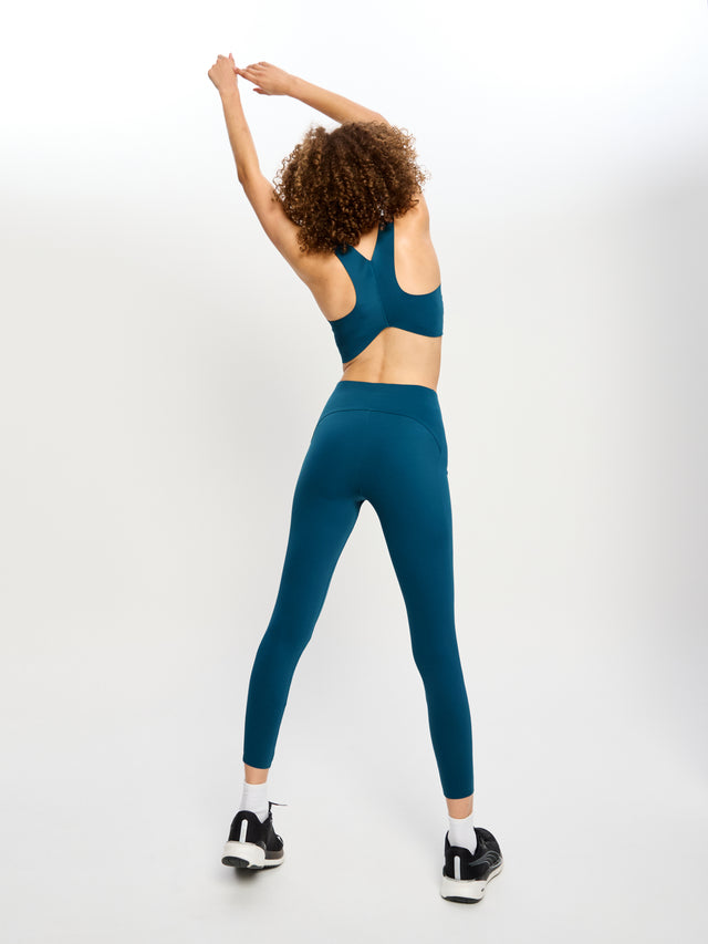 Crop top sculpté dos en Y Bleu sarcelle