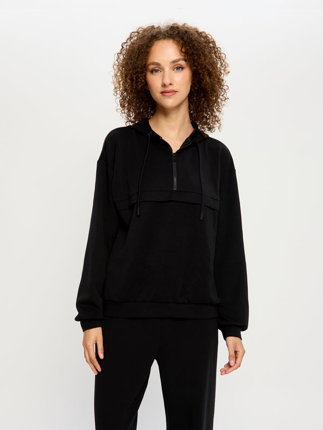 Sweat coupe classique Noir