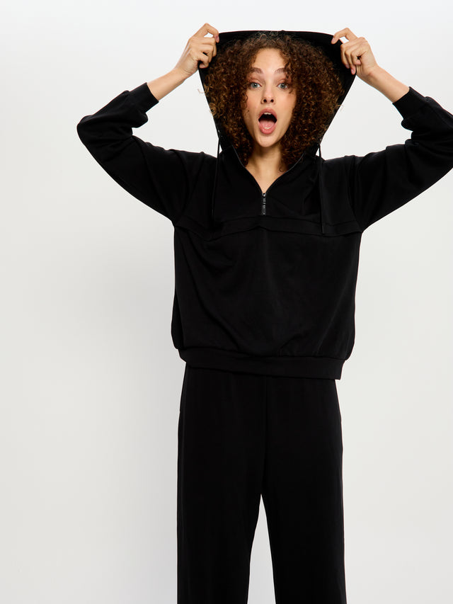 Sweat coupe classique Noir