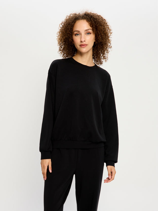 Sweat coupe classique Noir