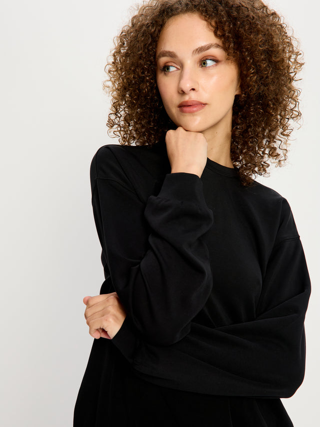 Sweat coupe classique Noir
