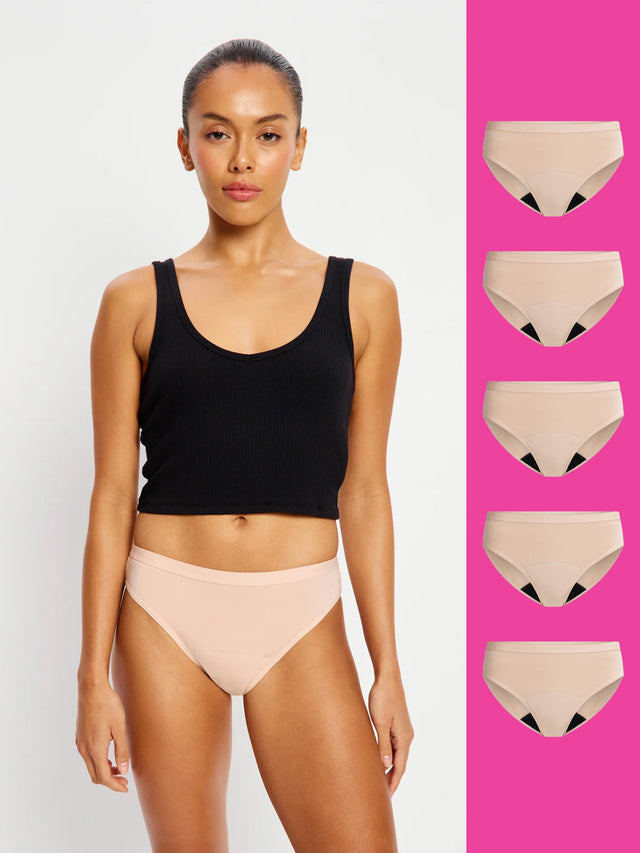 Classic Bikini 5 Pack Cashew