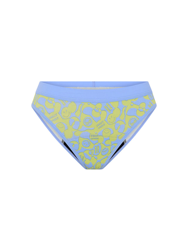 SmileyWorld® | Bikini taille basse ado Modibodi flux moyen Vert groovy
