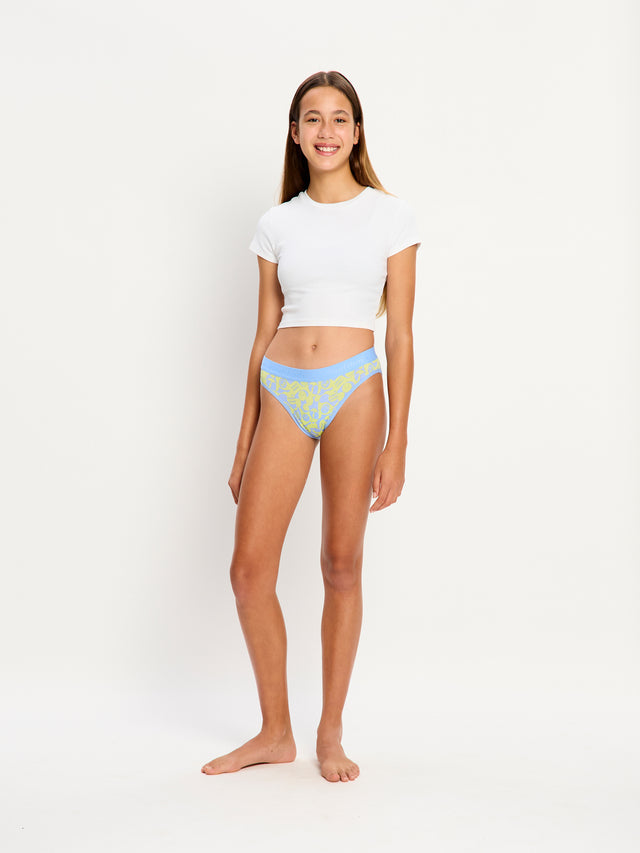 SmileyWorld® | Bikini taille basse ado Modibodi flux moyen Vert groovy