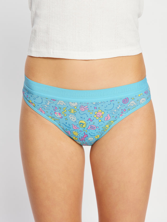 SmileyWorld® | Modibodi Teen Hipster Bikini Moderate Wonderlust Blau