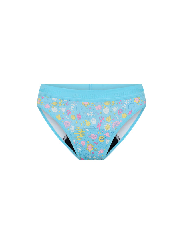 SmileyWorld® | Modibodi Teen Hipster Bikini Moderate Wonderlust Blau