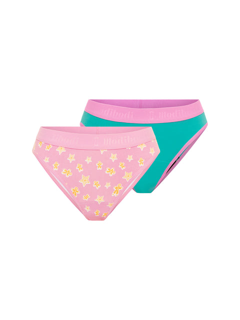 Bonds Girls Hipster Bikini 2-Pack UYFN2A Pink/White Girls Underwear