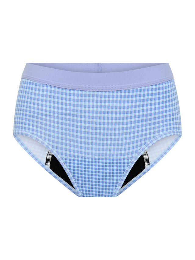 Teen Hipster Boyleg Moderate Blueberry Gingham