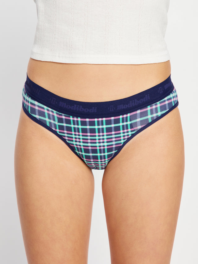 Teen Hipster Boyleg & Bikini Mitternacht Lila Karo 2er-Pack