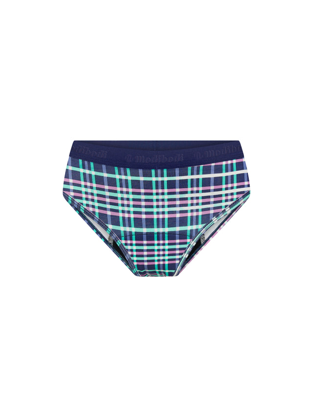 Teen Hipster Boyleg & Bikini Mitternacht Lila Karo 2er-Pack