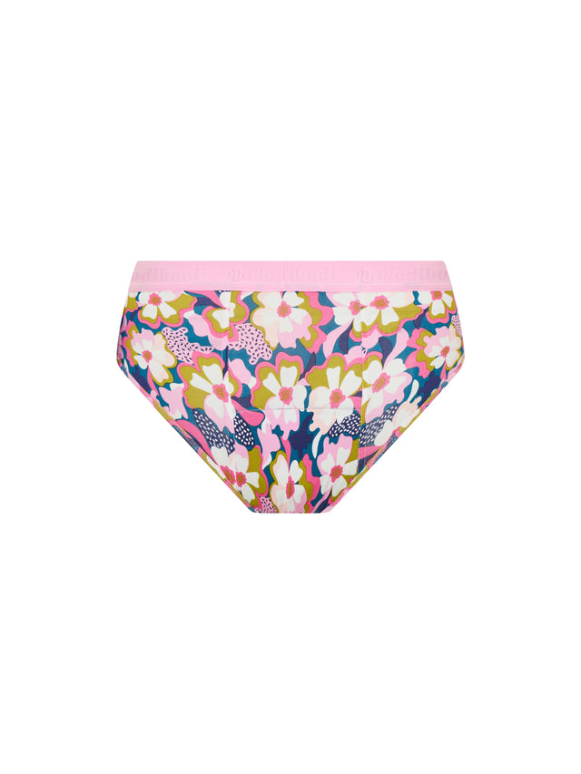 Short boyleg taille basse ado flux moyen Rose Twilight Jungle