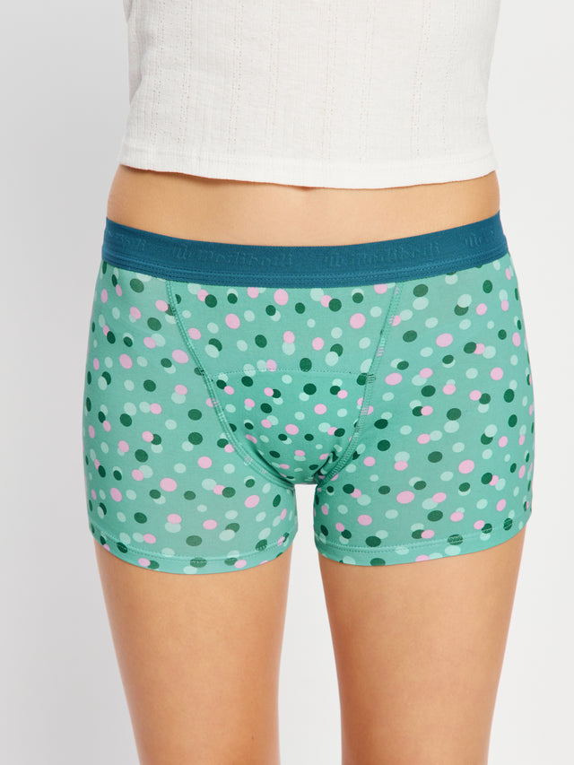 Teen Hipster Boyshort Super Confetti Green Pink