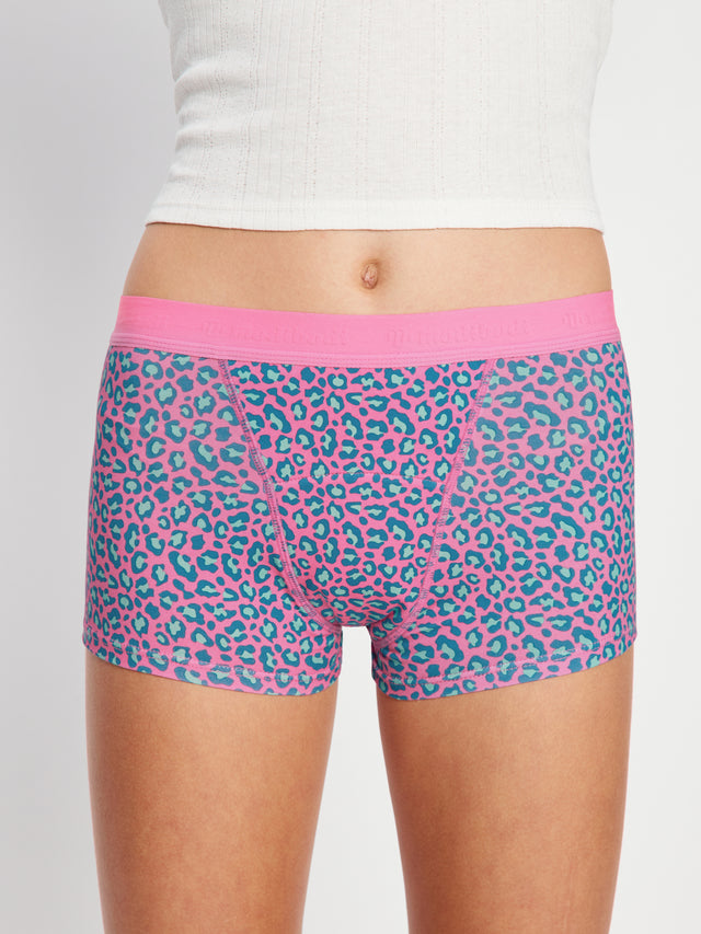 Boxer taille basse ado flux ultra Rose Mystic Leopard
