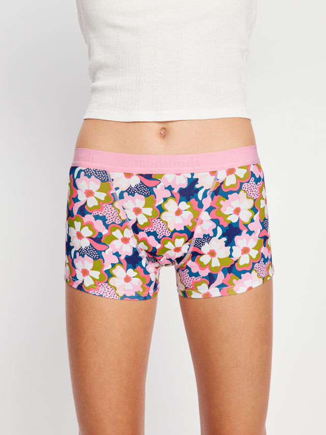 Lot de 2 shorts/hotpants/boxers de bain/maillots de bain Twilight Jungle Rose pour adolescentes