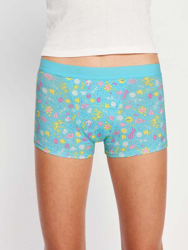 SmileyWorld® | Modibodi Teen Hipster Boyshort Super Wonderlust Blau