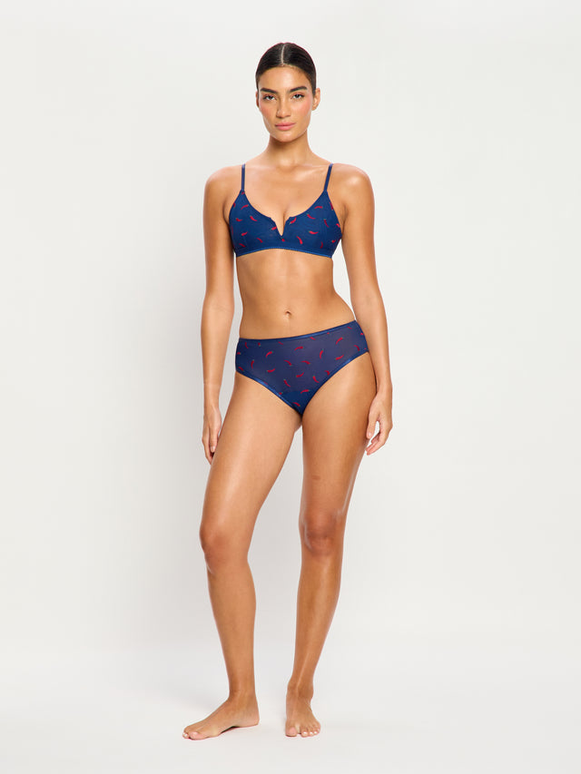 Intimates Spicy Day V-Bralette Navy Chilli