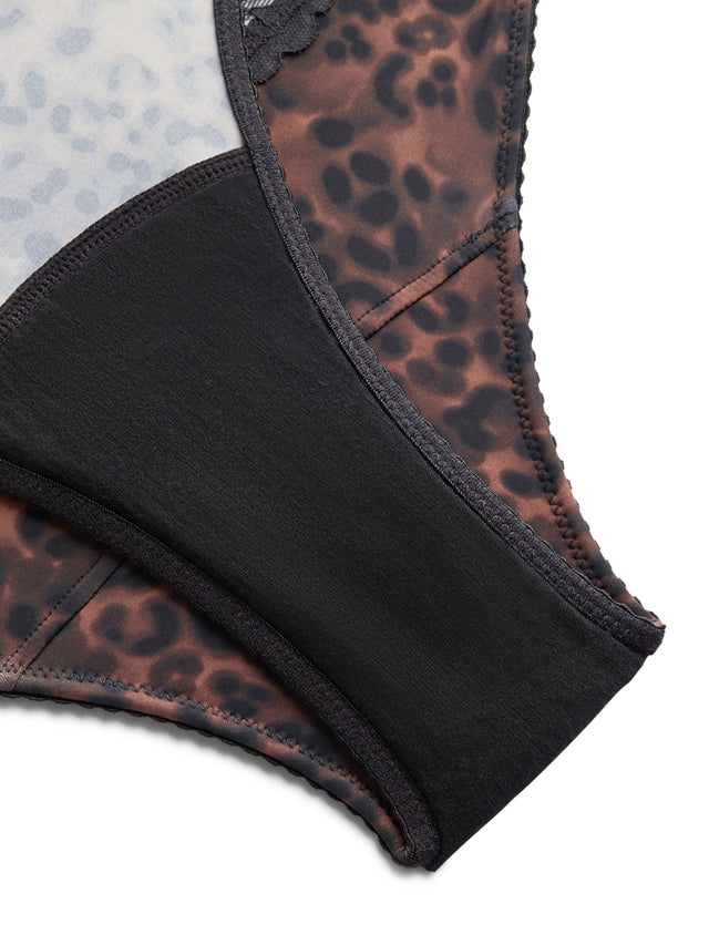 Ines Midi Brief Moderate Abstract Leopard Rich Chocolate