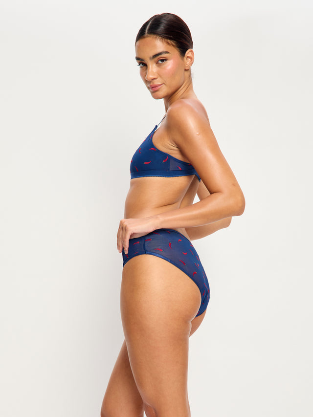 Intimates Spicy Day Hi Waist Brief Moderate Navy Chilli