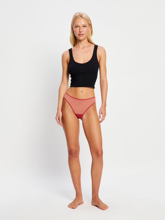Barely There Thong Moisture Wicking Baked Apple Pink