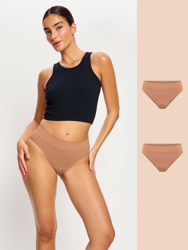 Lot de 2 slips coquins sans couture ModiComfort, argile italienne claire