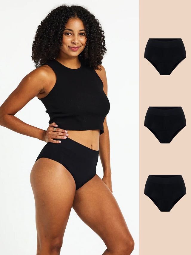 ModiComfort Culotte Haute Sans Couture Noir Clair Lot de 3