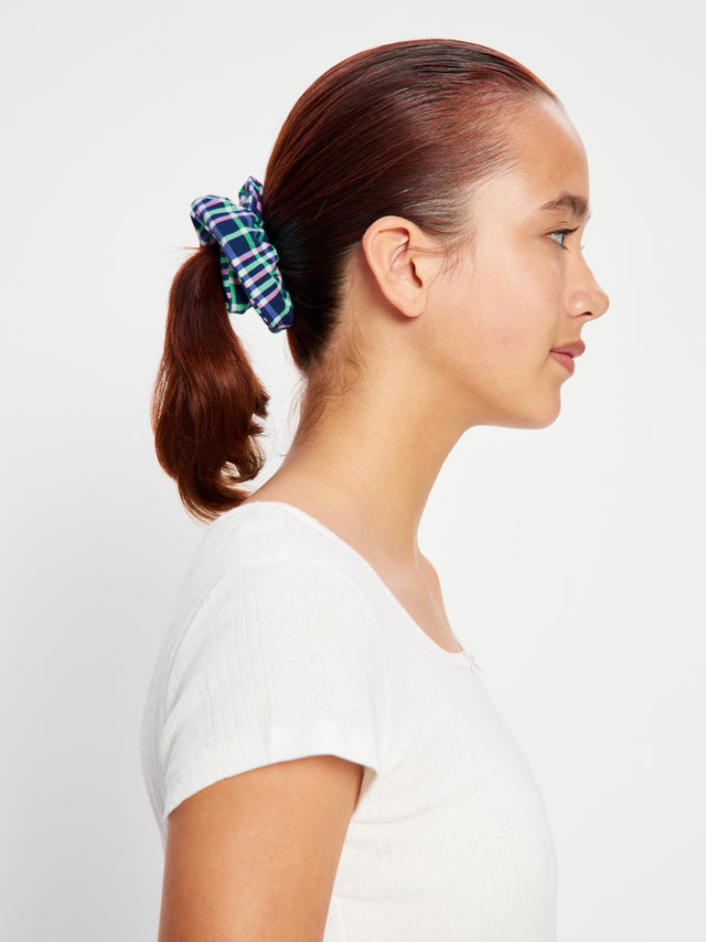 Teen Scrunchie Mitternachtsviolett kariert