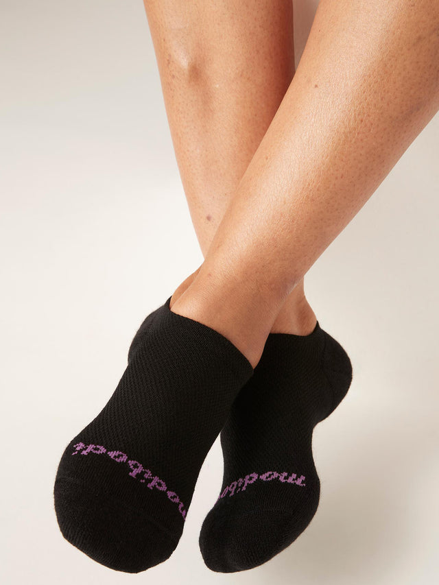 Sustainable Sweat-Proof Sock Black/Coral