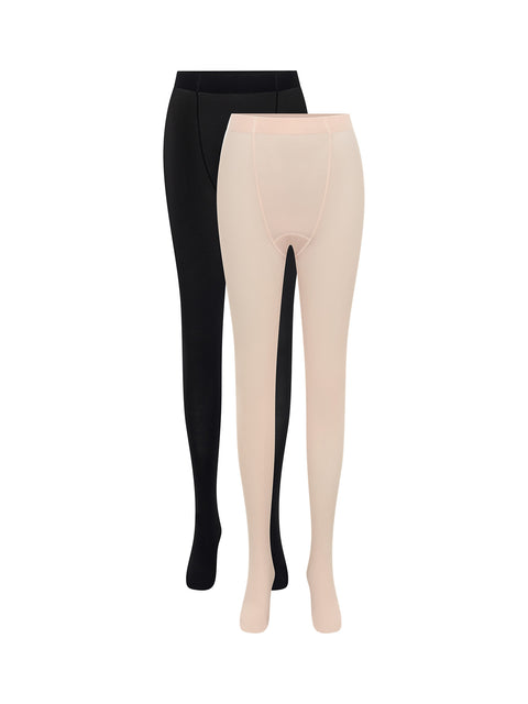Teen Dance Tights 2 Pack Moderate-Heavy Black/Dance Pink