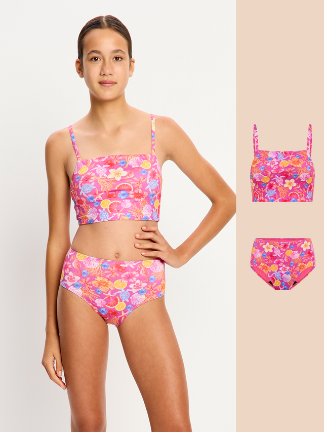 Maillot de bain pour adolescente Marine Dream, ensemble tankini et culotte taille haute Tropicana Crush