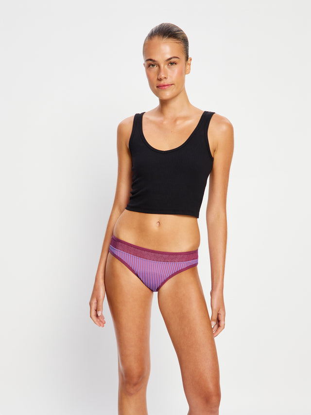 Sinnlicher Bikini Hell Pflaume Lila Gestreift